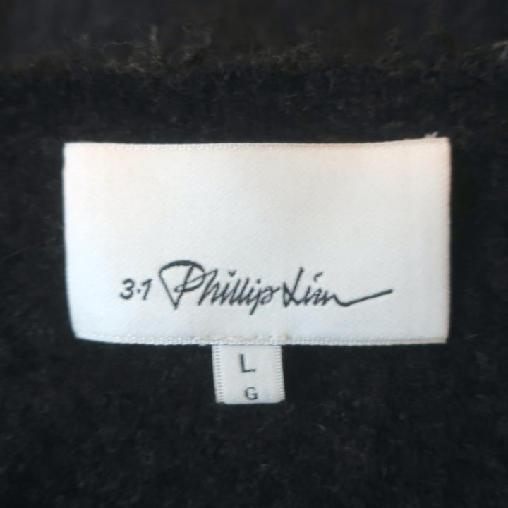 3.1 Phillip Lim Sweater Black Wool-Yak Stretch Knit Size Large