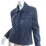 Something Navy Faux Leather Jacket Navy Size Small