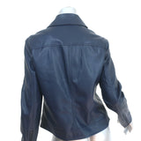 Something Navy Faux Leather Jacket Navy Size Small