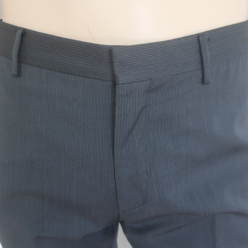 Dior Homme Pinstripe Slim Leg Trousers Black/Charcoal Size 48