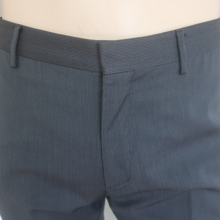 Dior Homme Pinstripe Slim Leg Trousers Black/Charcoal Size 48
