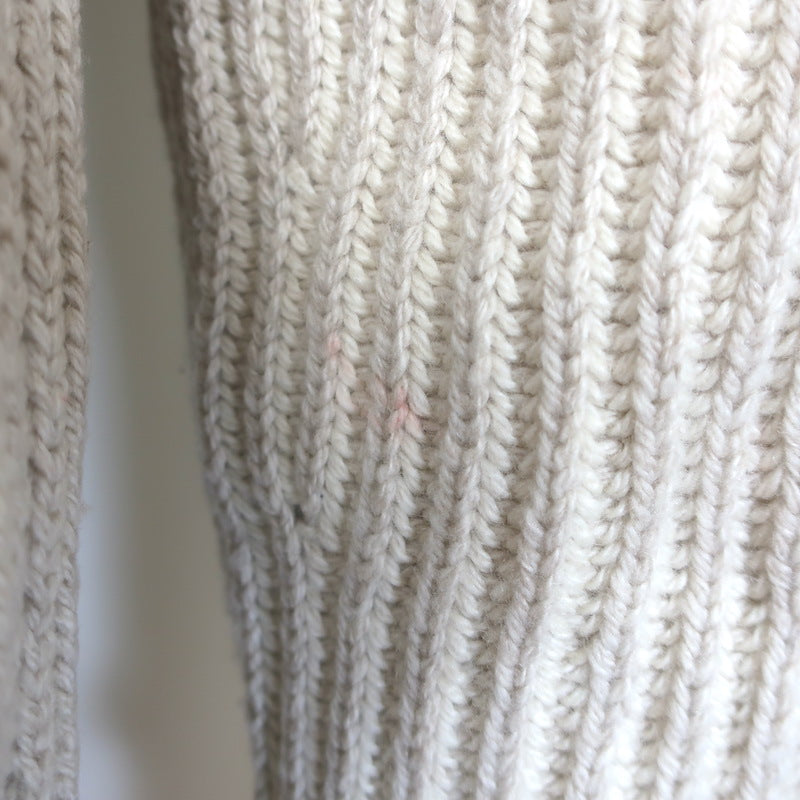 Loro Piana Cabled Cashmere Turtleneck Sweater Oatmeal Size 48