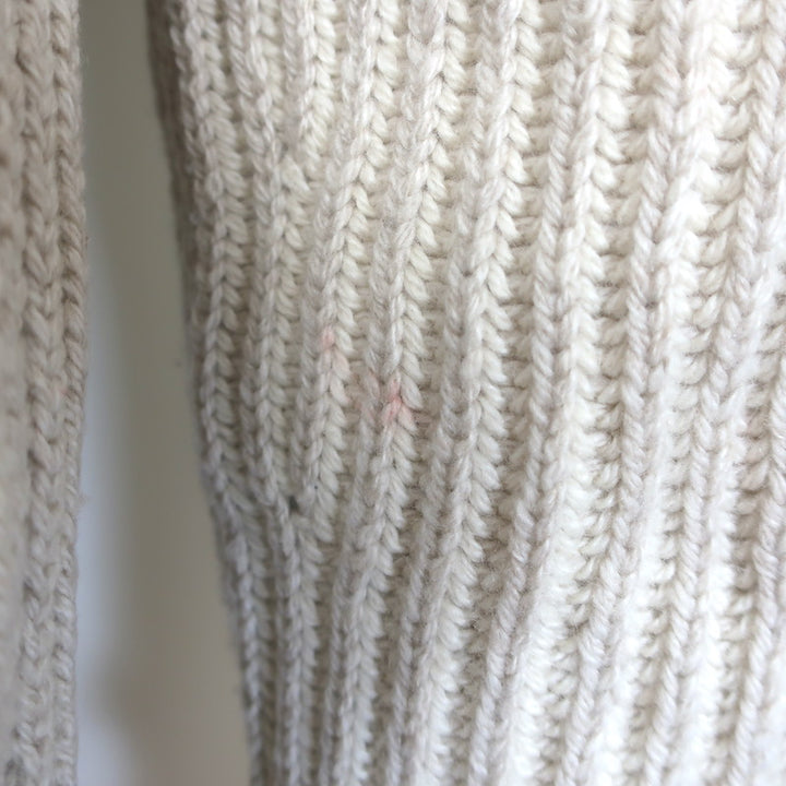 Loro Piana Cabled Cashmere Turtleneck Sweater Oatmeal Size 48
