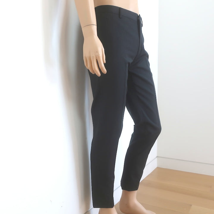 Dior Homme Pinstripe Slim Leg Trousers Black/Charcoal Size 48