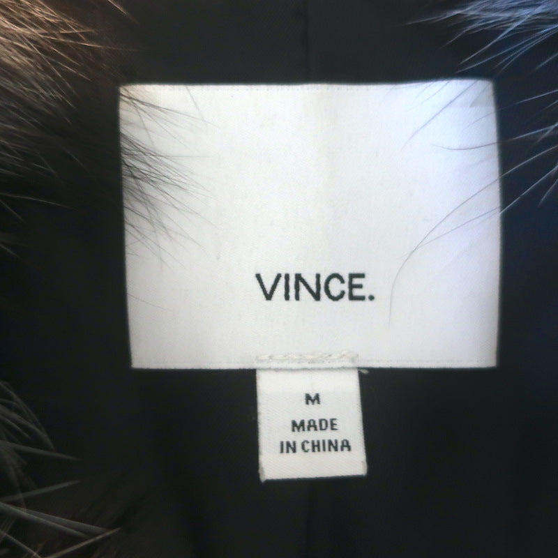 Vince Fox Fur Vest Black/Gray Size Medium