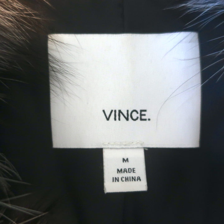 Vince Fox Fur Vest Black/Gray Size Medium
