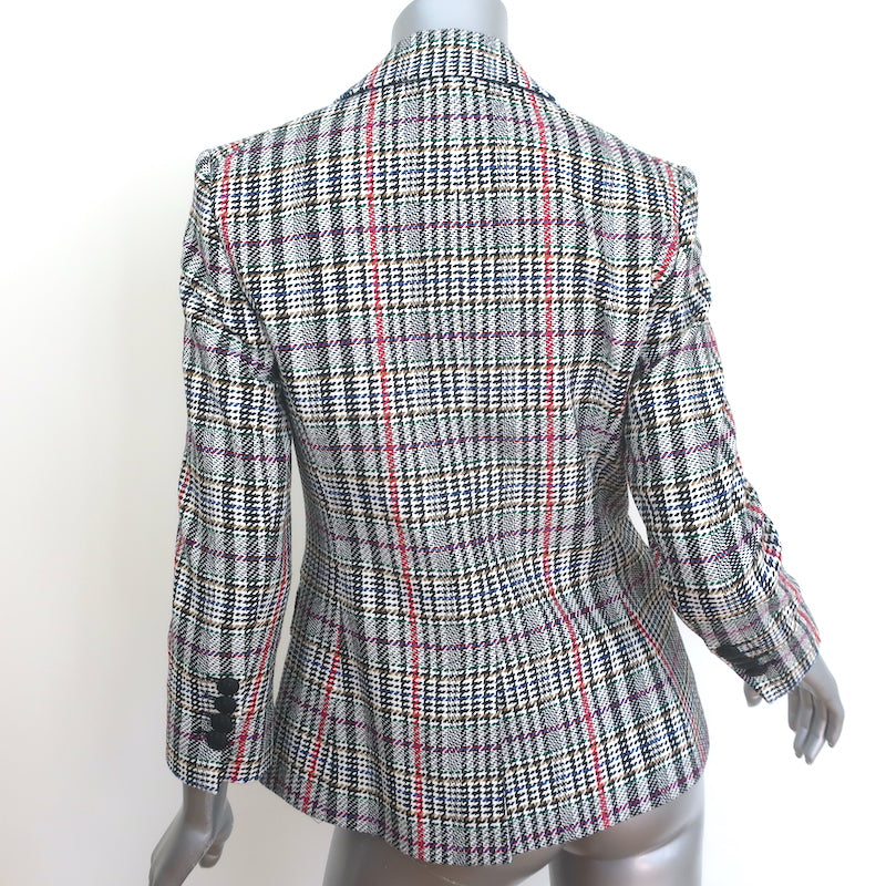 Veronica Beard Empire Dickey Jacket White/Multi Houndstooth Plaid Size 4