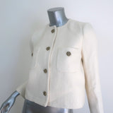 Ba&sh Meredith Boucle Tweed Jacket Ecru Cotton-Blend Size Extra Small