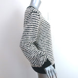Isabel Marant Etoile Sweater Canelia White/Black Striped Boucle Knit Size 42