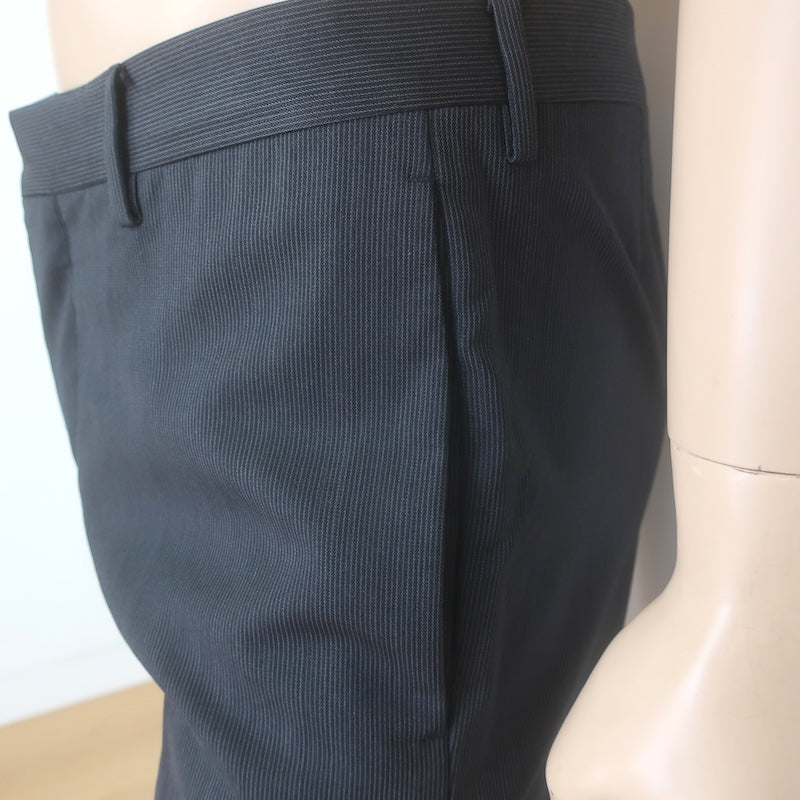 Dior Homme Pinstripe Slim Leg Trousers Black/Charcoal Size 48