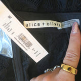 Alice + Olivia Anaya Collared Lace Mini Dress Black Size 8 NEW
