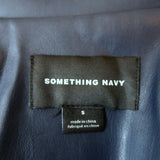 Something Navy Faux Leather Jacket Navy Size Small