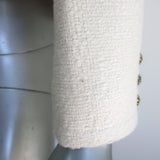 Ba&sh Meredith Boucle Tweed Jacket Ecru Cotton-Blend Size Extra Small