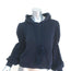 Ulla Johnson Tassel Hoodie Sacha Navy Cotton Size Petite Cropped Sweatshirt