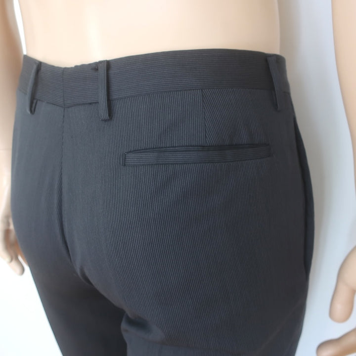 Dior Homme Pinstripe Slim Leg Trousers Black/Charcoal Size 48