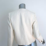 Ba&sh Meredith Boucle Tweed Jacket Ecru Cotton-Blend Size Extra Small