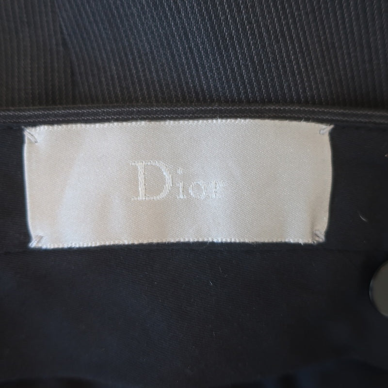 Dior Homme Pinstripe Slim Leg Trousers Black/Charcoal Size 48