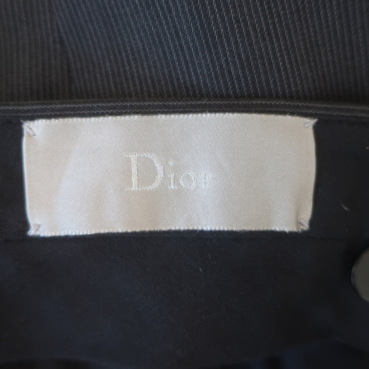 Dior Homme Pinstripe Slim Leg Trousers Black/Charcoal Size 48