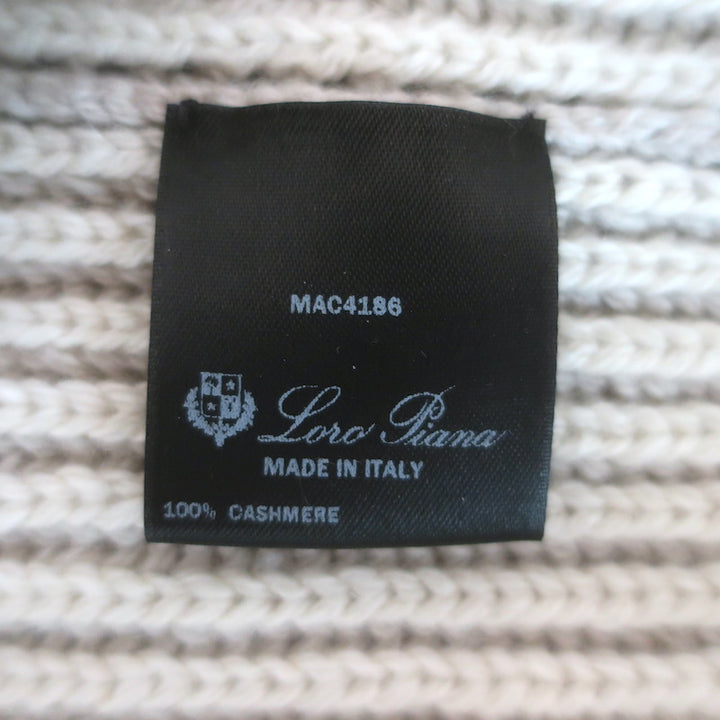 Loro Piana Cabled Cashmere Turtleneck Sweater Oatmeal Size 48