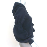 Ulla Johnson Tassel Hoodie Sacha Navy Cotton Size Petite Cropped Sweatshirt