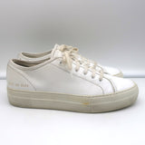 Woman by Common Projects Tournament Low Top Sneakers White Leather Size 38
