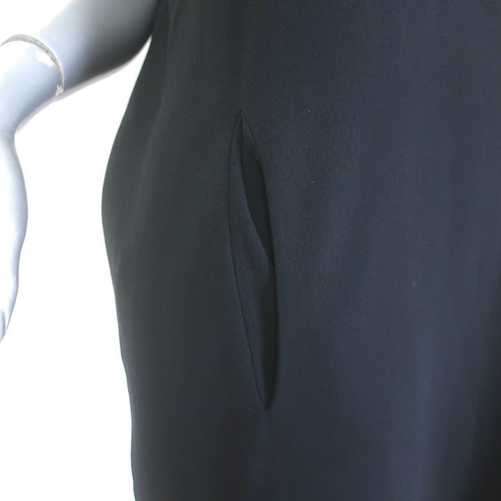 Diane von Furstenberg Squaretan Mini Shift Dress Black Crepe Size Petite