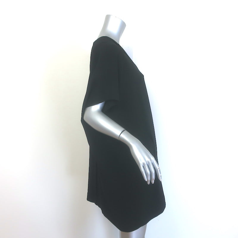 Diane von Furstenberg Squaretan Mini Shift Dress Black Crepe Size Petite