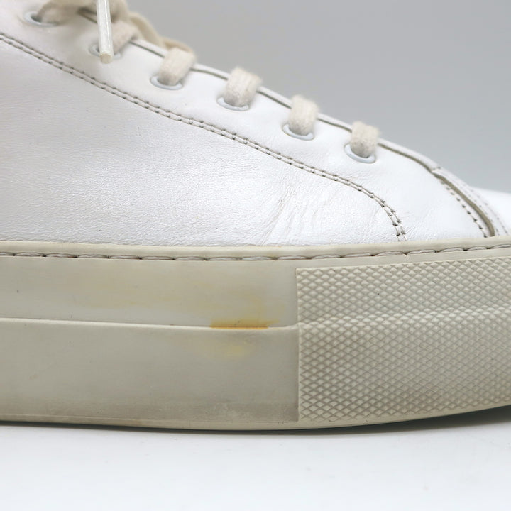 Woman by Common Projects Tournament Low Top Sneakers White Leather Size 38