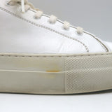 Woman by Common Projects Tournament Low Top Sneakers White Leather Size 38