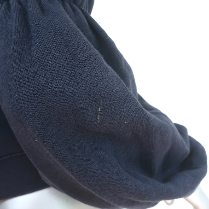 Ulla Johnson Tassel Hoodie Sacha Navy Cotton Size Petite Cropped Sweatshirt