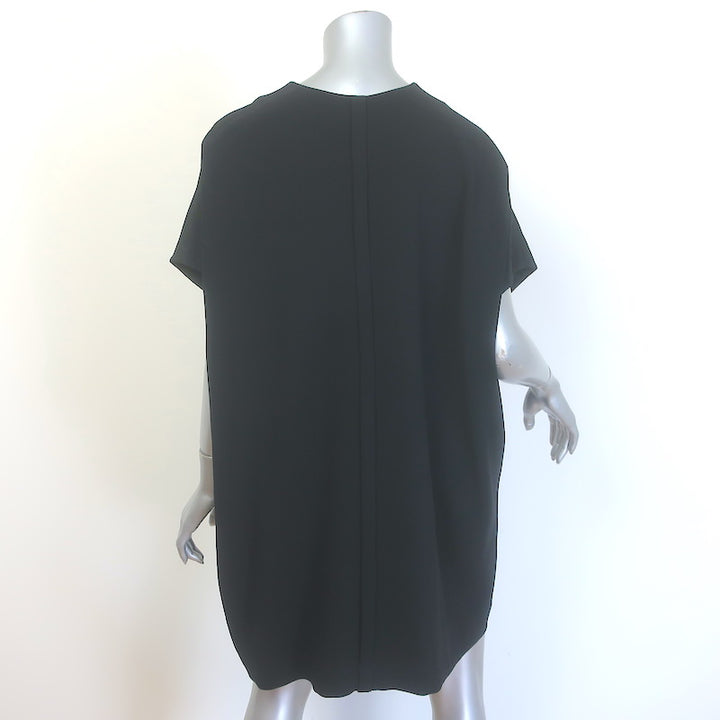 Diane von Furstenberg Squaretan Mini Shift Dress Black Crepe Size Petite