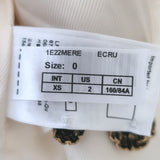 Ba&sh Meredith Boucle Tweed Jacket Ecru Cotton-Blend Size Extra Small