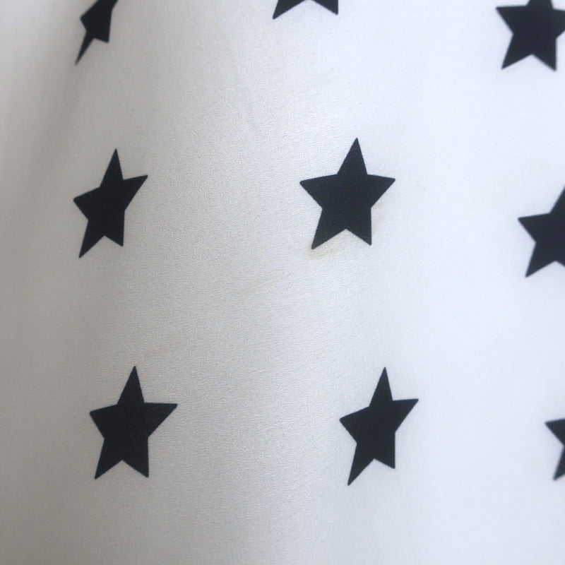 Self-Portrait Star Print Handkerchief Hem Midi Dress White Satin Size US 6