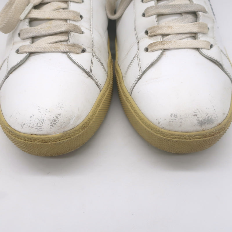 Saint Laurent Court Classic SL/06 Embroidered Low Top Sneakers White Size 40