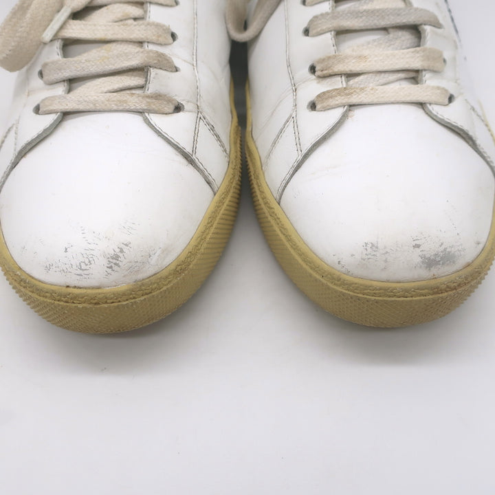 Saint Laurent Court Classic SL/06 Embroidered Low Top Sneakers White Size 40