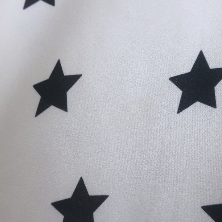 Self-Portrait Star Print Handkerchief Hem Midi Dress White Satin Size US 6