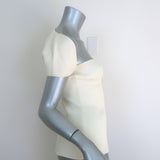 Khaite Ista Ribbed Corset Top Ivory Stretch Knit Size Large NEW