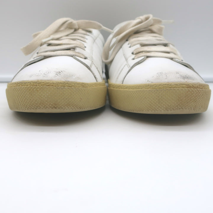 Saint Laurent Court Classic SL/06 Embroidered Low Top Sneakers White Size 40