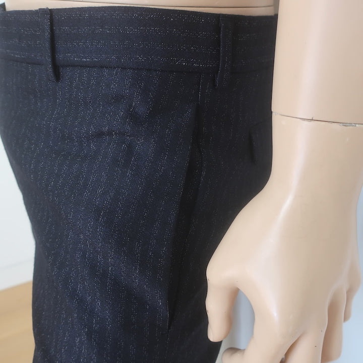 Dior Homme Striped Slim Leg Trousers Black/Charcoal Size 50