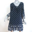 Derek Lam 10 Crosby Tassel Tie Mini Dress Navy Embroidered Cotton Size 00