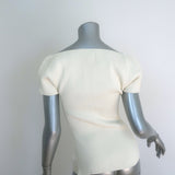 Khaite Ista Ribbed Corset Top Ivory Stretch Knit Size Large NEW