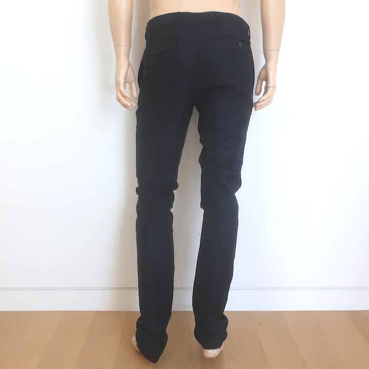 Dior Homme Striped Slim Leg Trousers Black/Charcoal Size 50