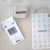 Khaite Ista Ribbed Corset Top Ivory Stretch Knit Size Large NEW