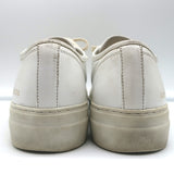 Woman by Common Projects Tournament Low Top Sneakers White Leather Size 38