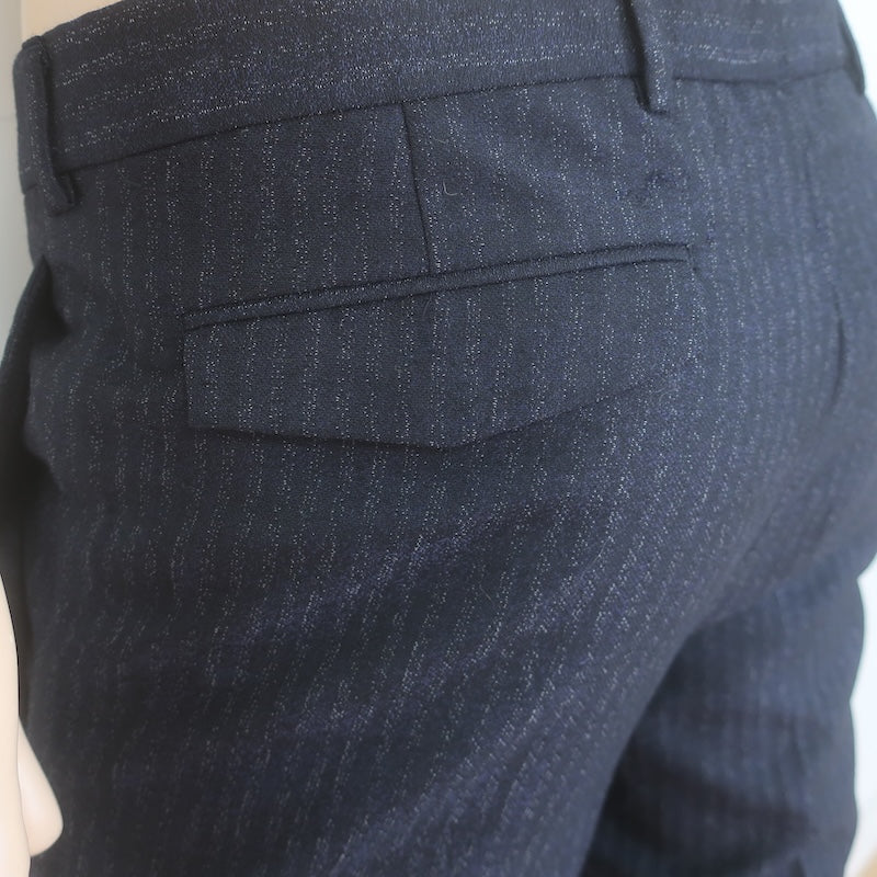 Dior Homme Striped Slim Leg Trousers Black/Charcoal Size 50