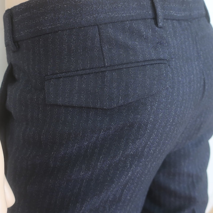 Dior Homme Striped Slim Leg Trousers Black/Charcoal Size 50