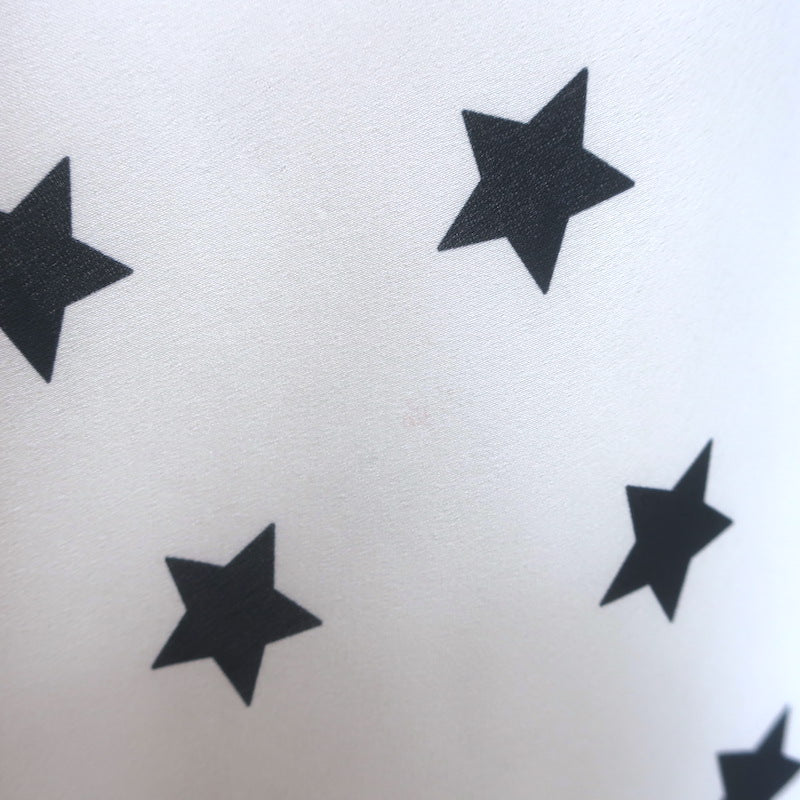 Self-Portrait Star Print Handkerchief Hem Midi Dress White Satin Size US 6