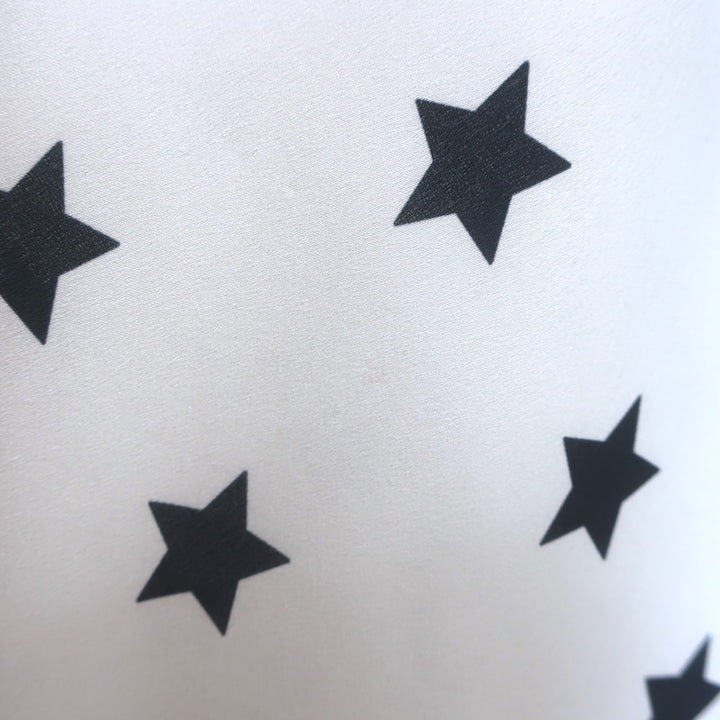 Self-Portrait Star Print Handkerchief Hem Midi Dress White Satin Size US 6