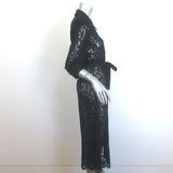 L'Agence Kaiya Lace Shirtdress Black Size Small Puff Sleeve Midi Dress NEW