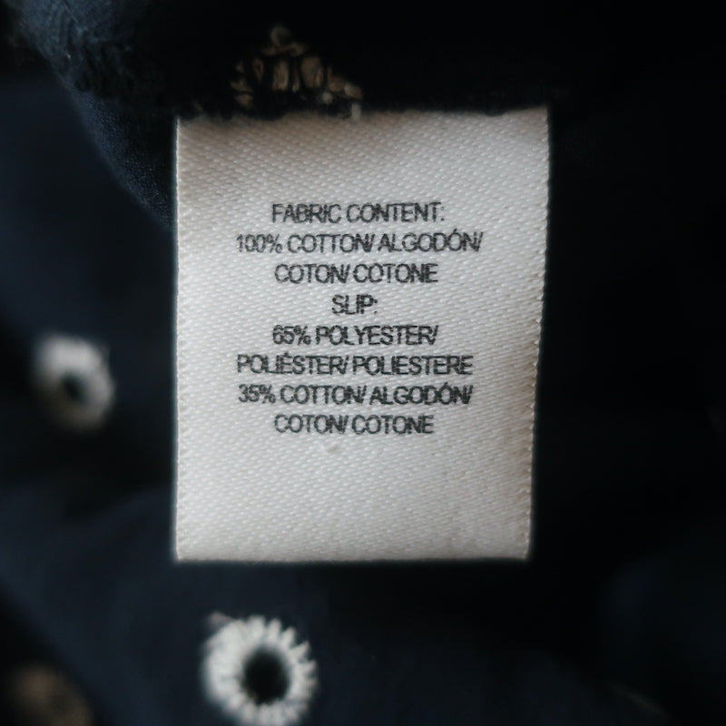 Derek Lam 10 Crosby Tassel Tie Mini Dress Navy Embroidered Cotton Size 00